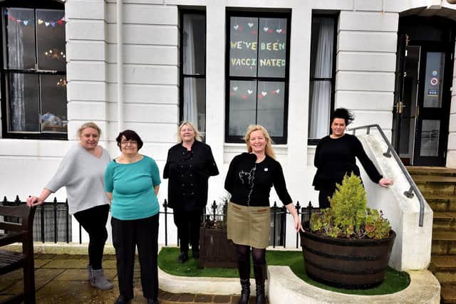 Owner Diane Rhoden with staff outside the Retirement home. Picture: Richard Ponter