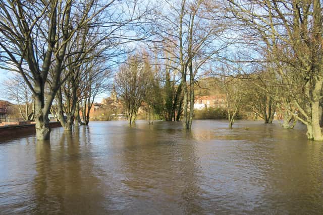 The scene as flood waters remain in Malton.