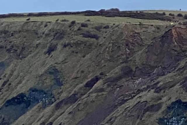 Landslip at Runswick Bay.