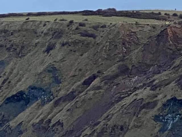 Landslip at Runswick Bay.