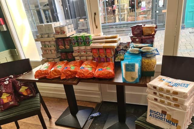 Donations of food from customers and the public have poured in.