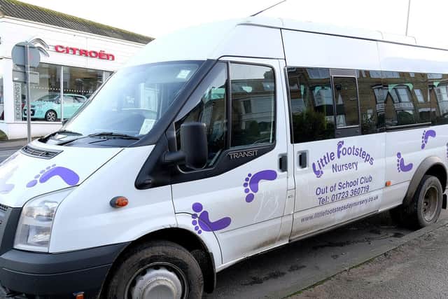 The minibus has been repeatedly vandalised.