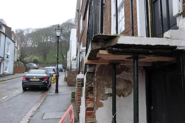 The crash caused significant damage to a building on Castlegate.