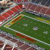 The Buccaneers home stadium is prepared for Super Bowl 55, and even has its own pirate ship. (Photo: Mike Ehrmann)