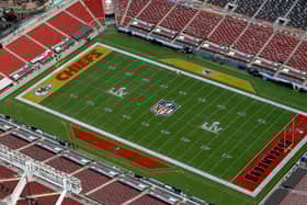 The Buccaneers home stadium is prepared for Super Bowl 55, and even has its own pirate ship. (Photo: Mike Ehrmann)