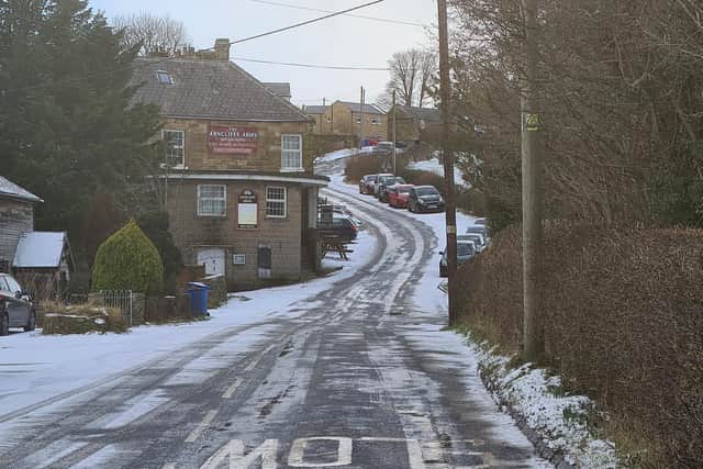 Snow has fallen in Glaisdale on the North York Moors