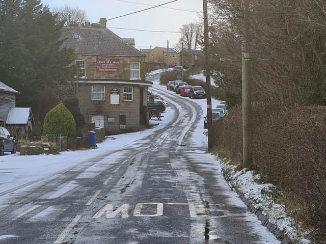Snow has fallen in Glaisdale on the North York Moors