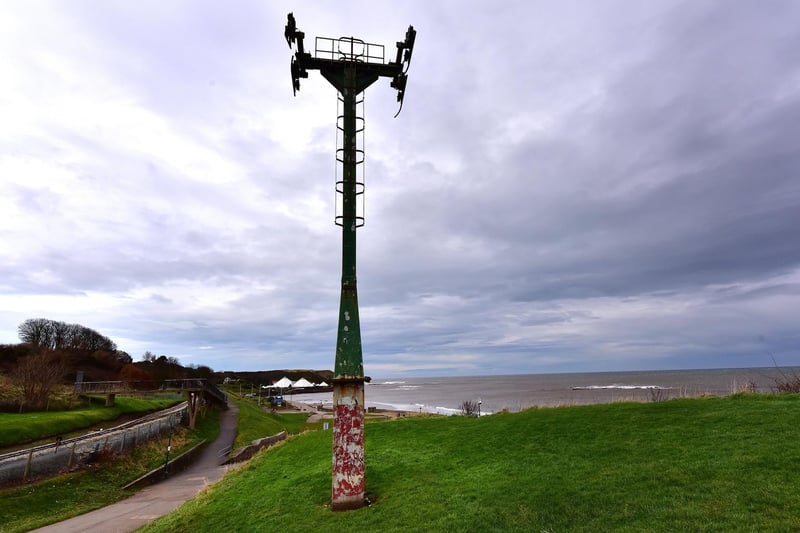 Most of the pylons for the old North Bay chairlift have been removed, but this one remains.
