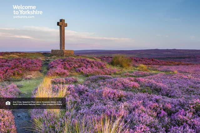 Ana Cross on Spaunton Moor above Rosedale Abbey in the North York Moors National Park also features in the backdrop campaign.