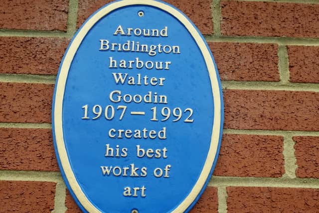 The new plaque marking the work of artist Walter Goodin.