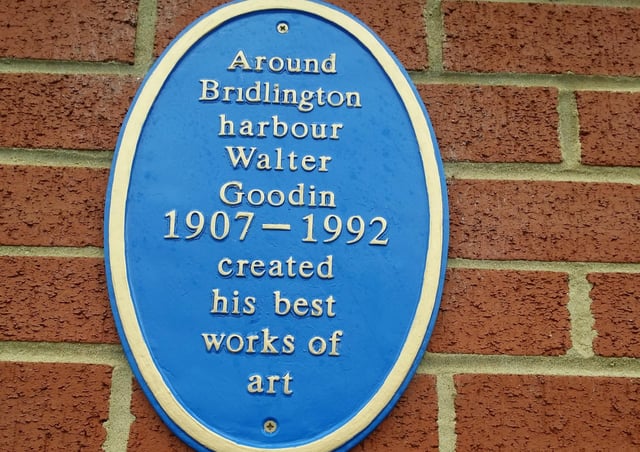 The new plaque marking the work of artist Walter Goodin.