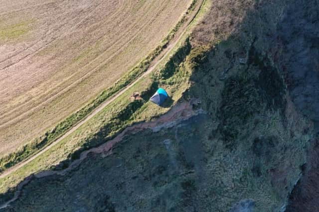 Campers on the clifftop at Staithes - picture courtesy Alistair Smith.
