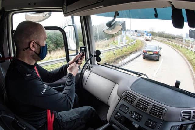 A driver who has taken both hands off the wheel was among the drivers stopped during the North Yorkshire Police operation last year.
