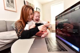 New mum Kelly Beaumont with daughter Ophelia who is six months.