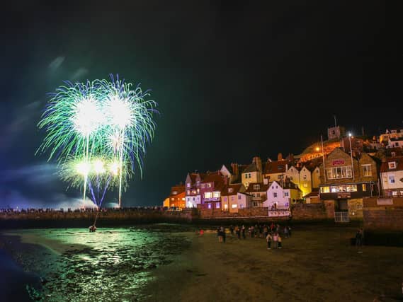 The fireworks finale at Whitby Regatta