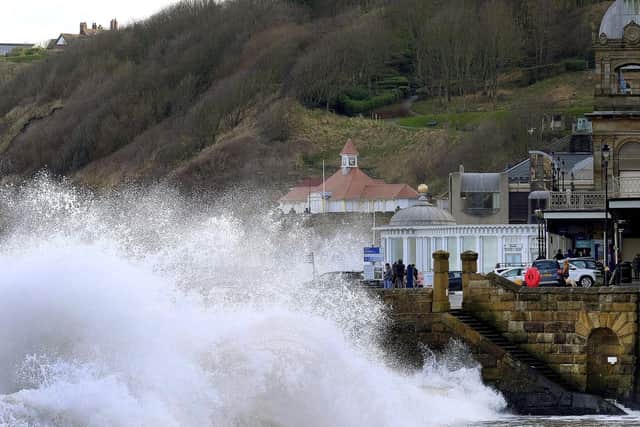Stormy conditions on Scarborough seafront