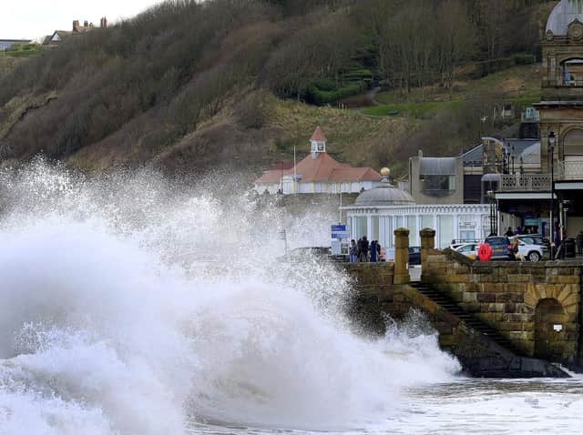 Stormy conditions on Scarborough seafront