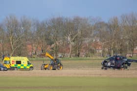 An air ambulance was called to Flamborough after a horse rider fell.