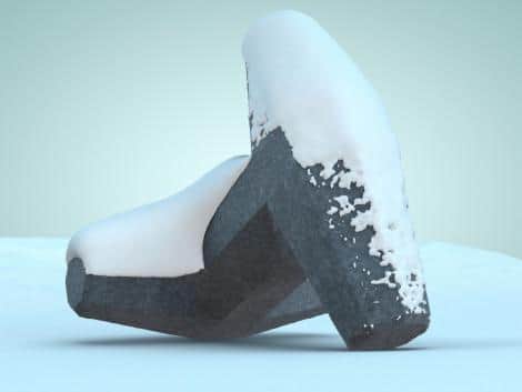 An artist's impression of what the sculpture would looks like when it snows.