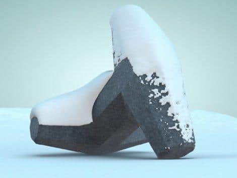 The artist says the sculpture is only 'finished' when it snows