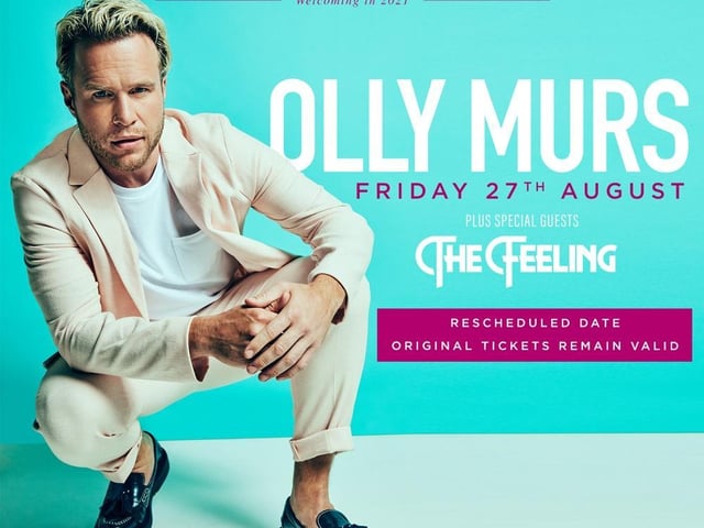 Olly Murs' new date at the Scarborough Open Air Theatre is August 27.
