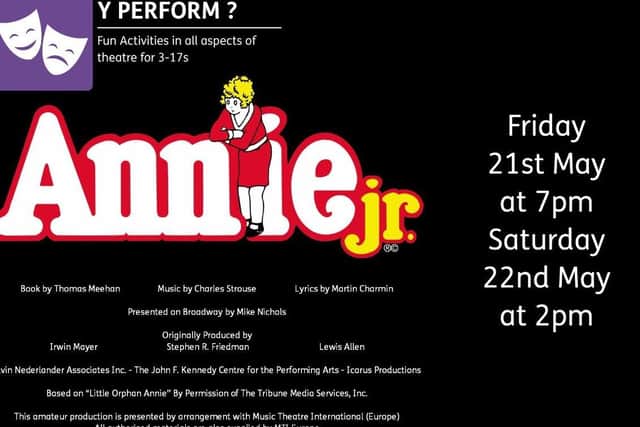 Annie Jr will be presented by Y Perform
