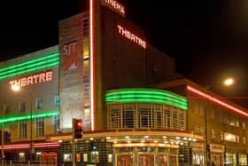 Scarborough's Stephen Joseph Theatre illuminated in all its glory.