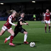 BIG WIN: Beth Mead on the attack against Manchester United. Picture: Getty Images