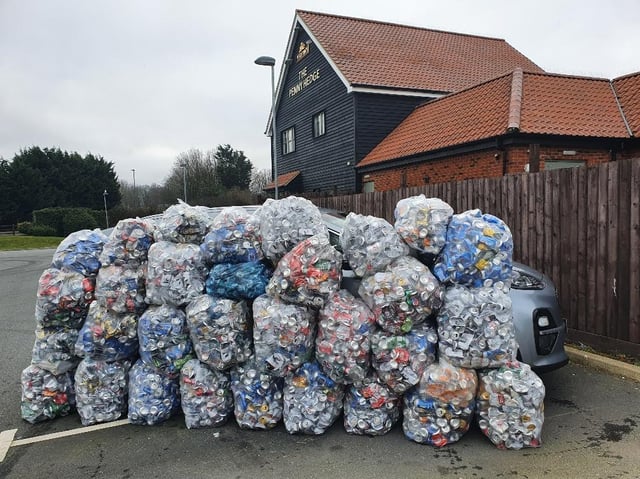 Staff at the Penny Hedge have been collecting cans for recycling
