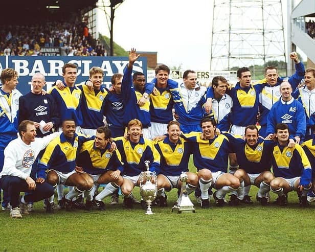 CLASS OF 92: Leeds United show off the old First Division title back in 1992. Picture: Getty Images