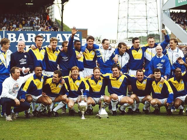 CLASS OF 92: Leeds United show off the old First Division title back in 1992. Picture: Getty Images