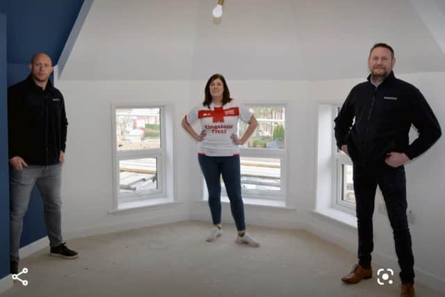 From left: Chris Hill, Sarah Corrie-Pearce and Peter Kindness in one of the apartments. Picture: Placed Media