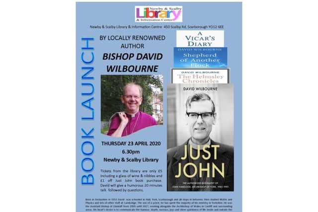 Bishop David Wilbourne will launch his book at Newby & Scalby library in April
