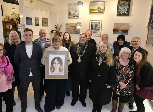 Mayor Eric Broadbent and wife Lynne were at the opening of the Frost exhibition at the Art Room in Falsgrave which is owned by Delia Prudence
