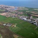 Aerial view of the Broomfield Farm housing site in Whitby.