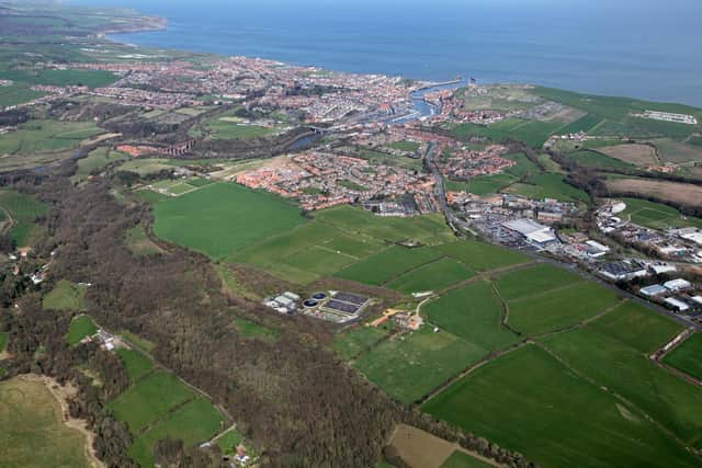 Aerial view of the Broomfield Farm housing site in Whitby.