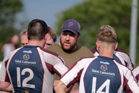 Scarborough RUFC coach Matty Jones rallies his troops