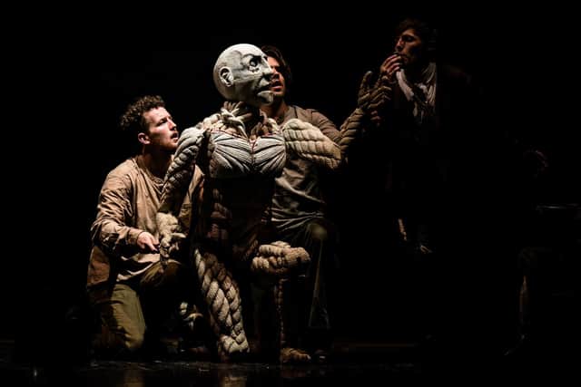 Billy Irving is chief puppeteer and the voice of the Creature in the stage version of Gothic novel Frankenstein