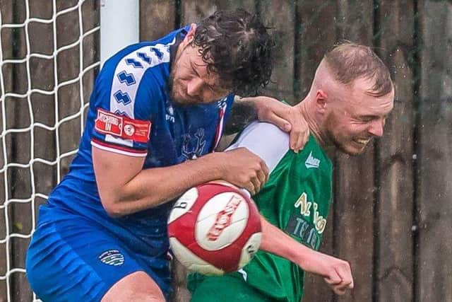 Dan Rowe in action for Whitby Town.