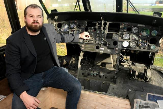 A team of volunteers are helping Ben convert the helicopters into a cafe and two glamping pods