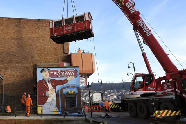 Up, up and away for the Scarborough Tramway carriages!