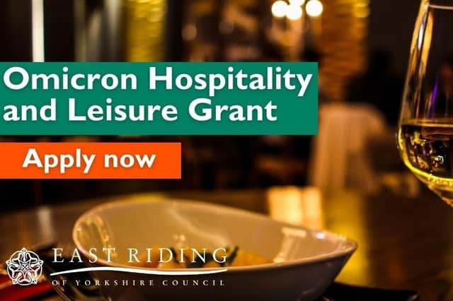 The Omicron Hospitality and Leisure Grant scheme will support hospitality, leisure and accommodation business premises with one-off grants of up to £6,000. Image courtesy of East Riding of Yorkshire Council