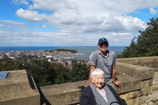 George Sheader and his mum Doreen in Scarborough. George has written Me Old Mam and the Sea - a collection of essays on his life in the Old Town