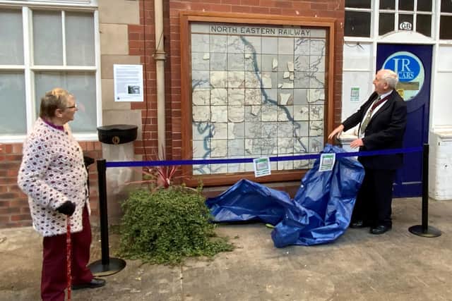 The partly restored map was unveiled by Councillor Mike Heslop-Mullins.
