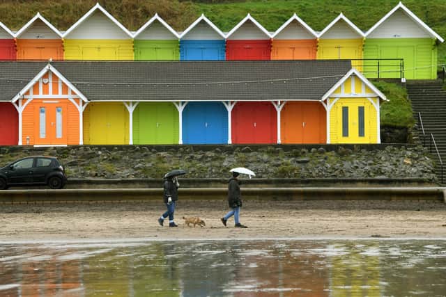 Dog walkers on Scarborough's North Bay beach as owners have been urged to remain vigilant.