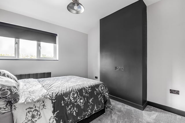 Another of the house bedrooms, in monochrome design.
