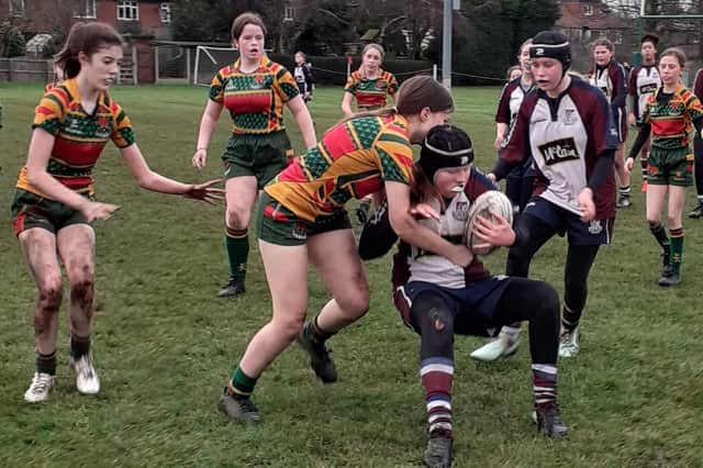 Scarborough RUFC Girls U13s in action at Selby