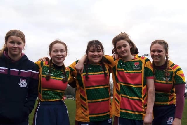 Scarborough U15s girls who played at Selby RUFC