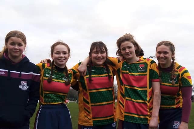 Scarborough U15s girls who played at Selby RUFC