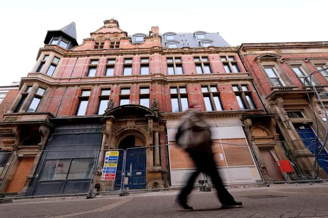 The stately ex-Conservative Club (and before that the Constitution Club) has a Grade II listed frontage; work has ground to a halt on the Premier Inn extension.